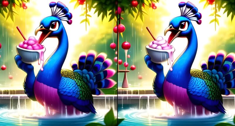 peacocks eating ice cream