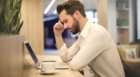 a man concentrating