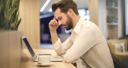 a man concentrating