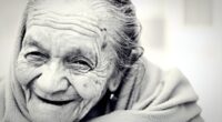 Happy old woman.