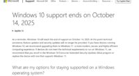 Windows 10 end of life