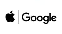 Apple and Google logos.