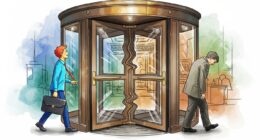 Revolving door at work.