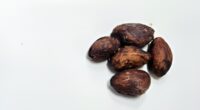 Cocoa bean shells containing theobromine and caffeine.