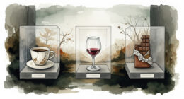 Wine, coffee and chocolate.