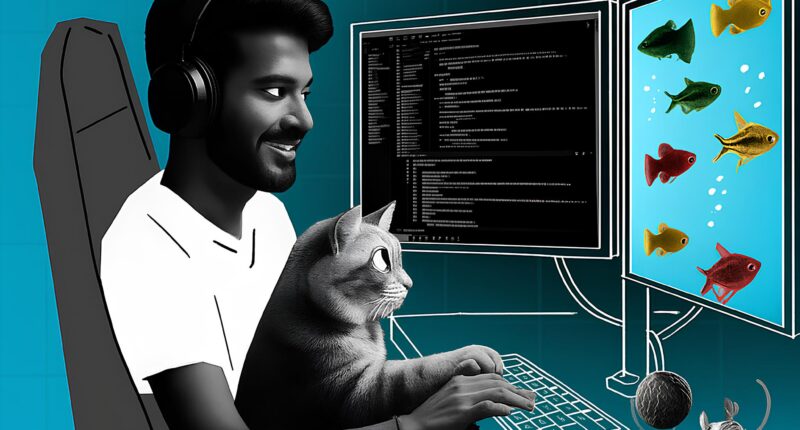 Vibe coding with a cat.