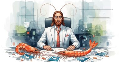 Shrimp Jesus at work.