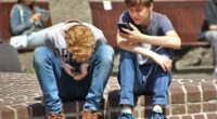 Teens on phones.