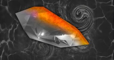 Quartz crystal subjected to a temperature gradient.