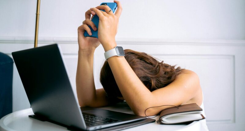 Tired computer user.