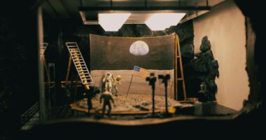Fake moon landing.
